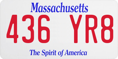 MA license plate 436YR8