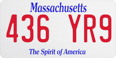 MA license plate 436YR9