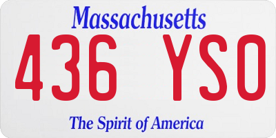 MA license plate 436YS0