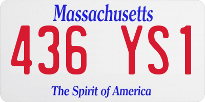 MA license plate 436YS1