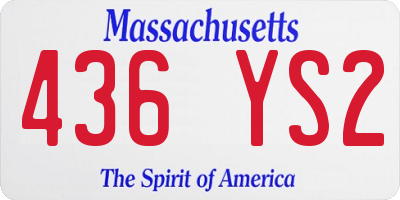 MA license plate 436YS2