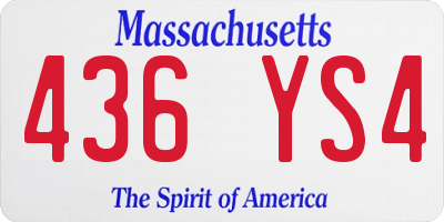 MA license plate 436YS4