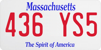 MA license plate 436YS5