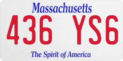 MA license plate 436YS6