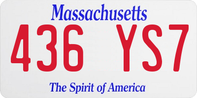 MA license plate 436YS7