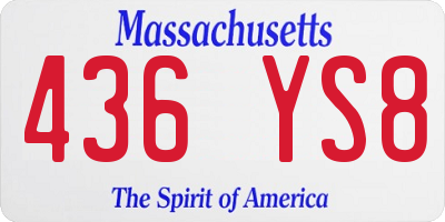 MA license plate 436YS8