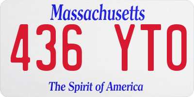 MA license plate 436YT0