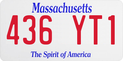 MA license plate 436YT1