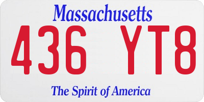MA license plate 436YT8