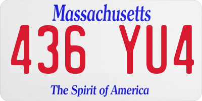 MA license plate 436YU4