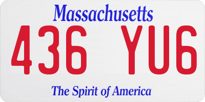 MA license plate 436YU6