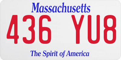 MA license plate 436YU8