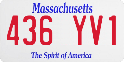 MA license plate 436YV1