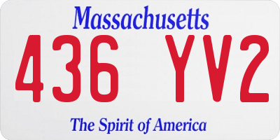 MA license plate 436YV2