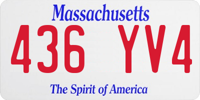 MA license plate 436YV4