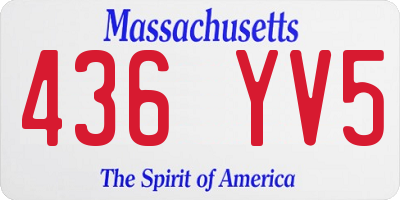 MA license plate 436YV5