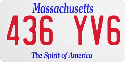 MA license plate 436YV6