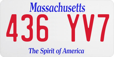MA license plate 436YV7