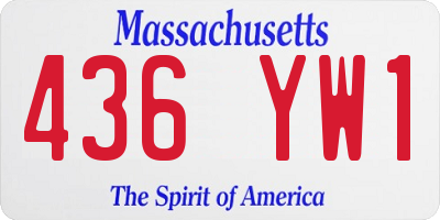 MA license plate 436YW1