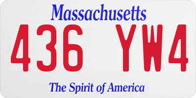 MA license plate 436YW4