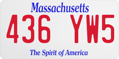 MA license plate 436YW5