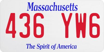 MA license plate 436YW6