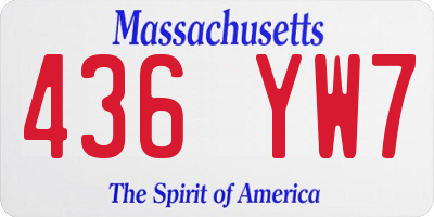 MA license plate 436YW7