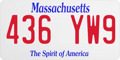 MA license plate 436YW9