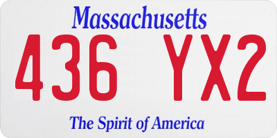MA license plate 436YX2