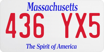 MA license plate 436YX5