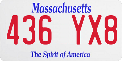 MA license plate 436YX8