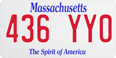 MA license plate 436YY0