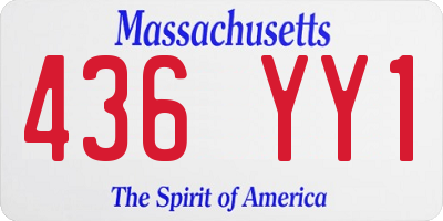 MA license plate 436YY1