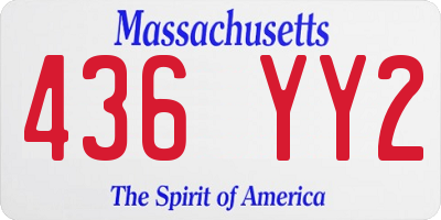 MA license plate 436YY2