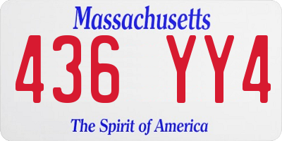 MA license plate 436YY4