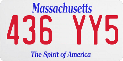 MA license plate 436YY5