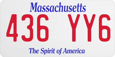 MA license plate 436YY6