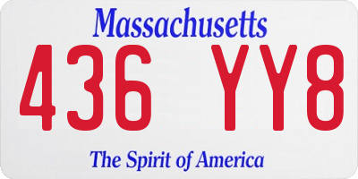 MA license plate 436YY8