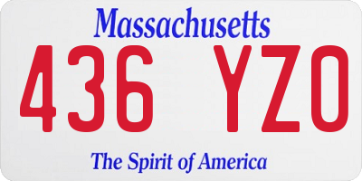 MA license plate 436YZ0