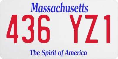 MA license plate 436YZ1