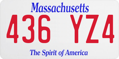 MA license plate 436YZ4