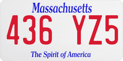 MA license plate 436YZ5