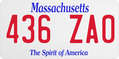 MA license plate 436ZA0
