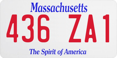 MA license plate 436ZA1