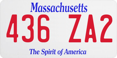 MA license plate 436ZA2