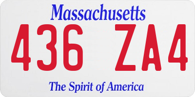 MA license plate 436ZA4