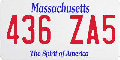 MA license plate 436ZA5