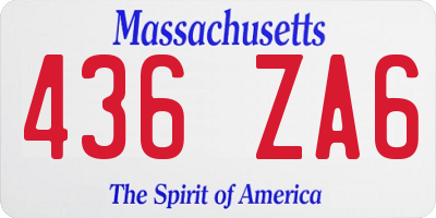 MA license plate 436ZA6