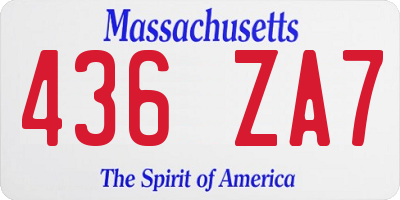 MA license plate 436ZA7
