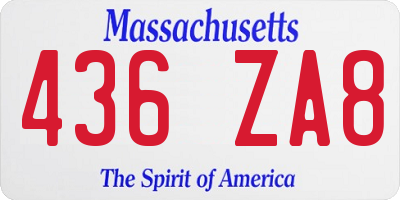MA license plate 436ZA8
